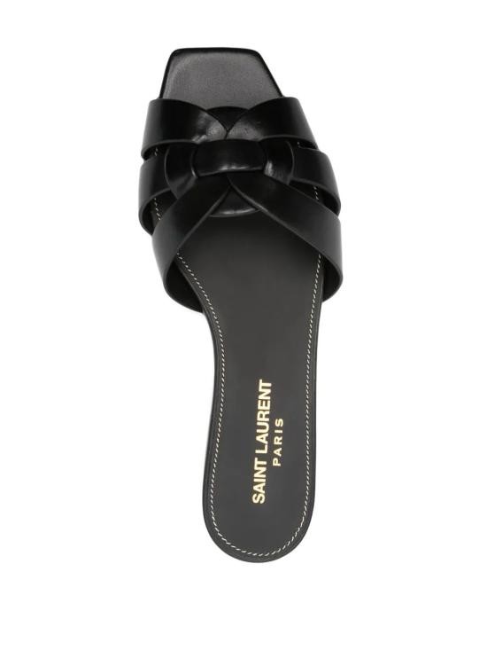 26FW 생로랑 스무스 레더 트리뷰트 플랫 뮬 571952 BDA001000 Nero - SAINT LAURENT