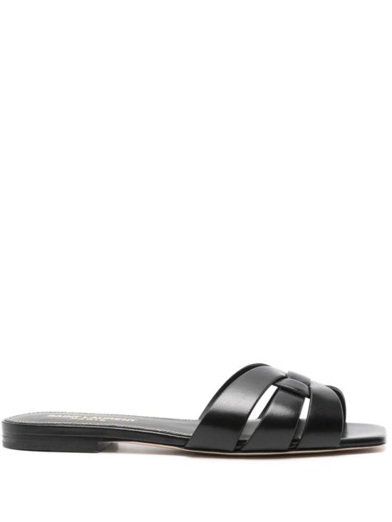 26FW 생로랑 스무스 레더 트리뷰트 플랫 뮬 571952 BDA001000 Nero - SAINT LAURENT