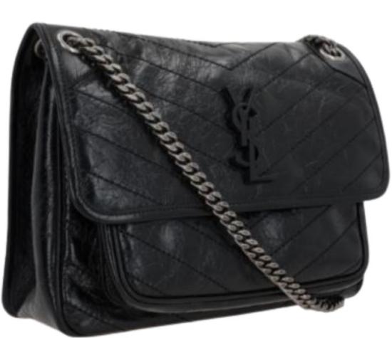 26FW 생로랑 크링클 빈티지 레더 미디움백 6331580 EN041000 Nero - SAINT LAURENT