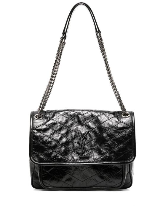 26FW 생로랑 크링클 빈티지 레더 미디움백 6331580 EN041000 Nero - SAINT LAURENT
