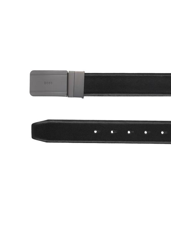 26SS 휴고보스 인터체인저블 버클 이탈리안 레더 리버시블 벨트 505587561027652E18 BLACK - HUGO BOSS