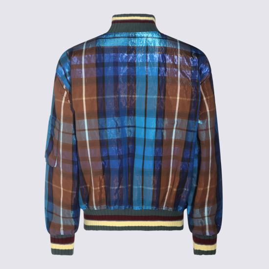 26FW 비비안웨스트우드 봄버 자켓 3304000T C009WO102 BLUE BROWN ROSES - VIVIENNE WESTWOOD