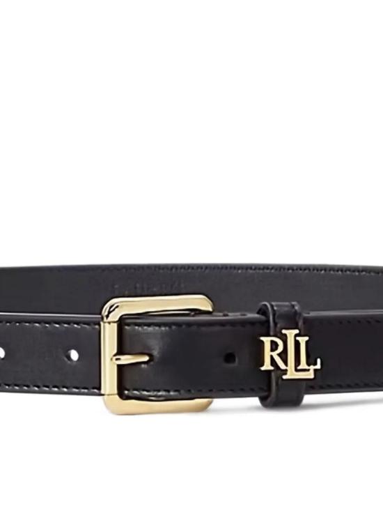 25FW 랄프 로렌 로고 키퍼 가죽 슬림 벨트 412968763001BK YELLOW - RALPH LAUREN