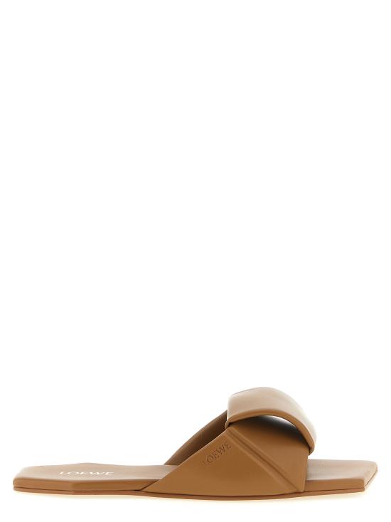 26FW 로에베 오리가미 램스킨 슬라이드 샌들 L815465XBD9579 Brown
