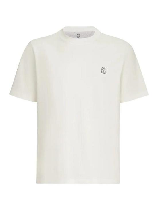 26FW 브루넬로 쿠치넬리 코튼 저지 크루넥 티셔츠 M0B138440CJB65 White