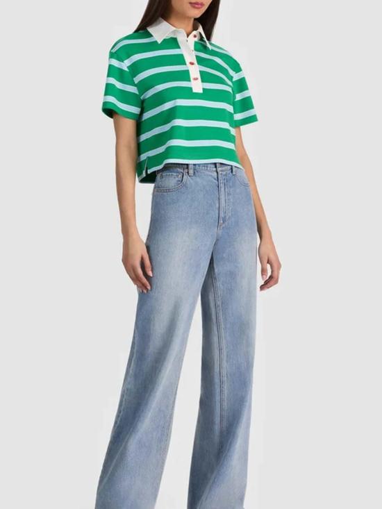 26SS 앨리스 앤 올리비아 폴로 티셔츠 CC603V79032T358 DARK GREEN - ALICE & OLIVIA