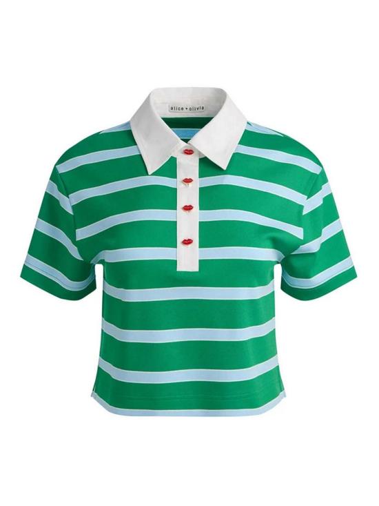 26SS 앨리스 앤 올리비아 폴로 티셔츠 CC603V79032T358 DARK GREEN