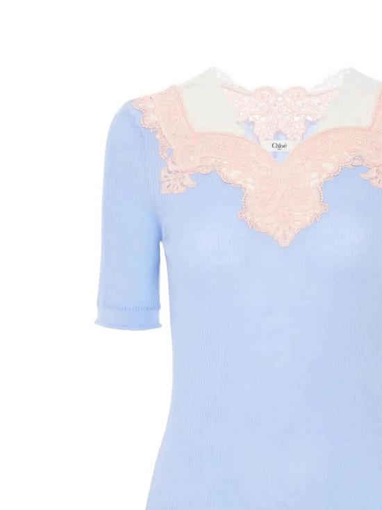 26SS 끌로에 반팔 티셔츠 CH26UMP34665459 Blue - CHLOE