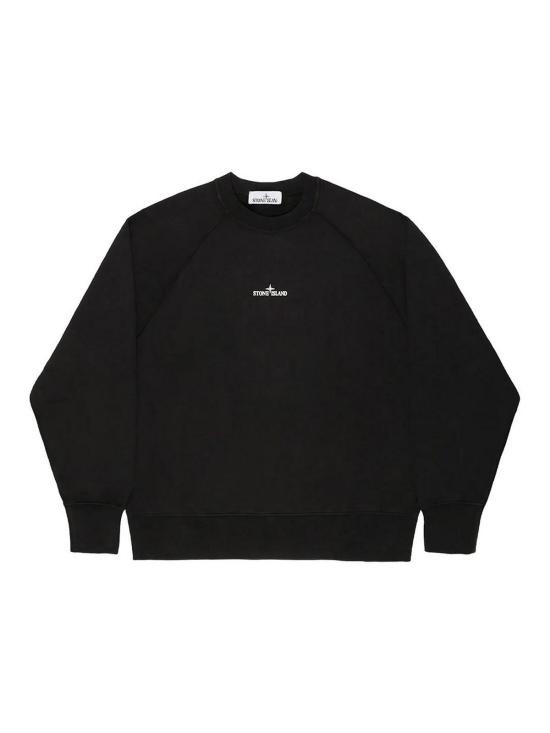26FW 스톤 아일랜드 오가닉 코튼 플리스 오버사이즈핏 크루넥 스웨트셔츠 L2S156100008S0466V0029 BLACK