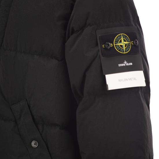 26FW 스톤 아일랜드 나일론 메탈 에코닐 드로우코드 헴 후드 다운 자켓 나일론 메탈 에코닐 드로우코드 헴 후드 다운 자켓 L2S154100019 BLACK - STONE ISLAND