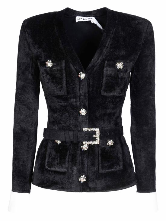 26FW 셀프 포트레이트 가디건 AW26099TAB BLACK NERO