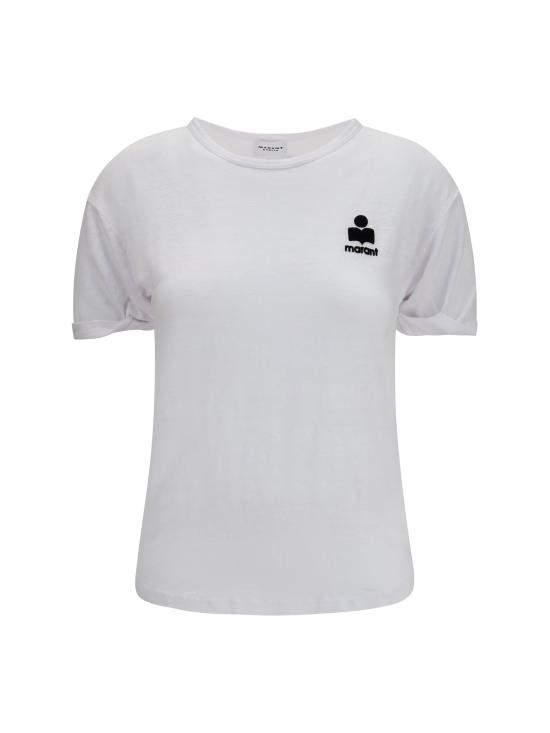 26FW 이자벨마랑에뚜왈 콜디아 플록 리넨 티셔츠 콜디아 플록 리넨 티셔츠 TS0315FAA1N09E WHITE - ISABEL MARANT ETOILE