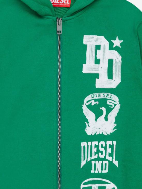 26FW 디젤 후드 티셔츠 J02987 GREEN - DIESEL