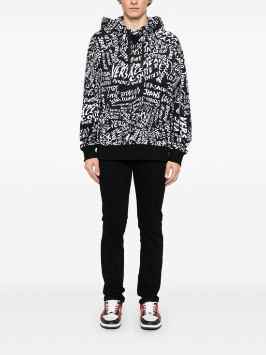 26FW 베르사체 후드 티셔츠 78GAI331 FS186 L01 BLACK WHITE DOM - VERSACE