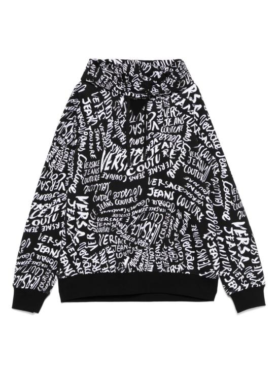 26FW 베르사체 후드 티셔츠 78GAI331 FS186 L01 BLACK WHITE DOM