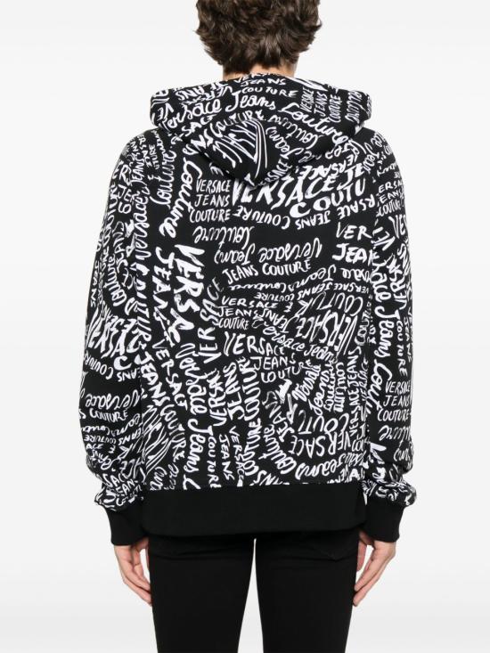 26FW 베르사체 후드 티셔츠 78GAI331 FS186 L01 BLACK WHITE DOM - VERSACE