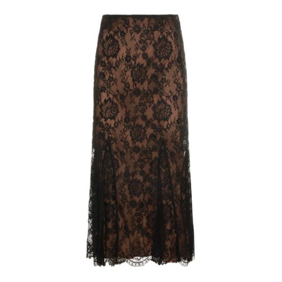 26FW 셀프 포트레이트 롱 스커트 PF26032MSKBBLACK Brown