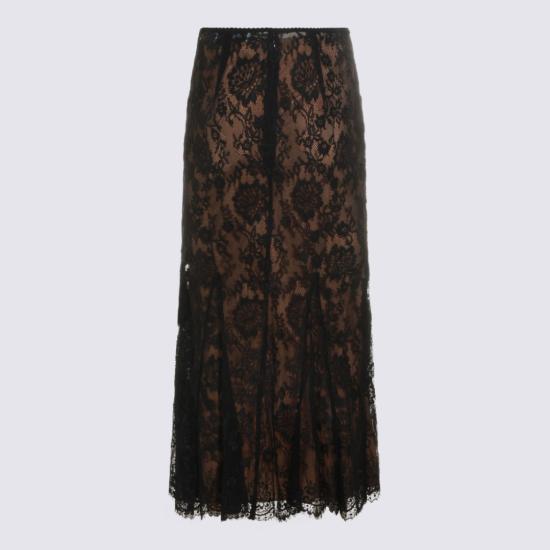 26FW 셀프 포트레이트 롱 스커트 PF26032MSKBBLACK Brown - SELF PORTRAIT