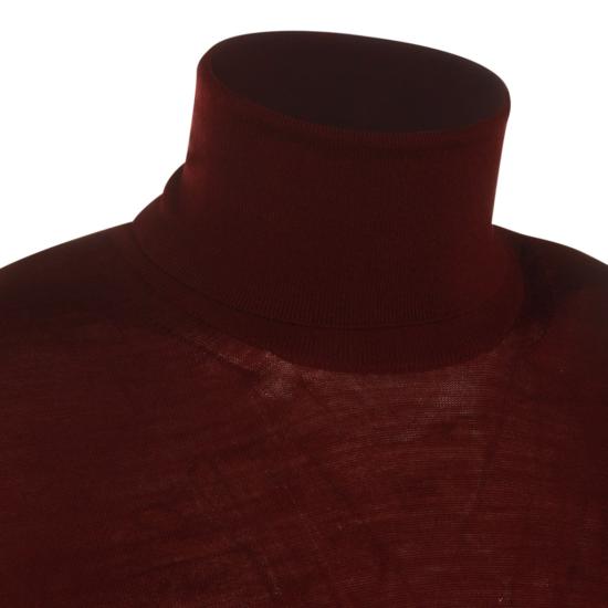 25FW 생로랑 울 터틀넥 스웨터 821739Y76GM6040 Burgundy - SAINT LAURENT