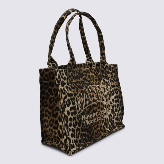 26FW 가니 라지 캔버스 토트백 A7179943 Brown - GANNI