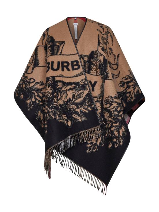 26FW 버버리 EKD 리버시블 체크 울 케이프 8074875 A7026 BEIGE