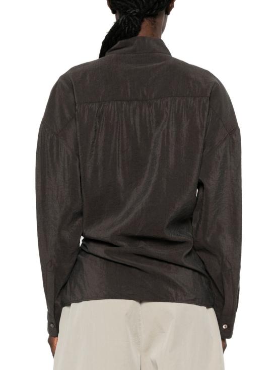 26FW 르메르 스트레이트 칼라 트위스트 셔츠 SH1141 LF1308 532 LICORICE DOM - LEMAIRE