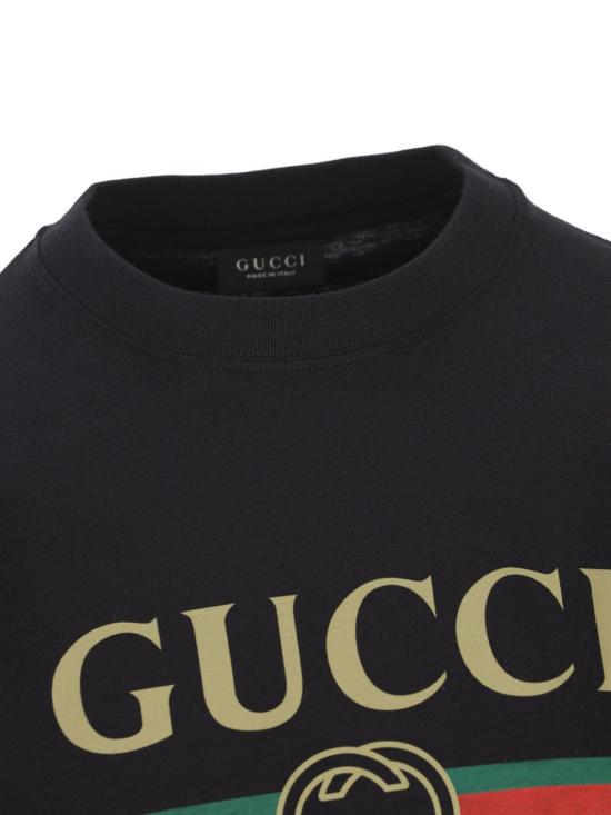 26FW 구찌 프린트 실크 저지 티셔츠 864626XJHUF1152 BLACK - GUCCI