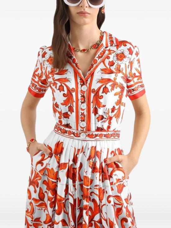 26FW 돌체앤가바나 미디 원피스 F6TVLTGDDRES9000 ORANGE - DOLCE & GABBANA