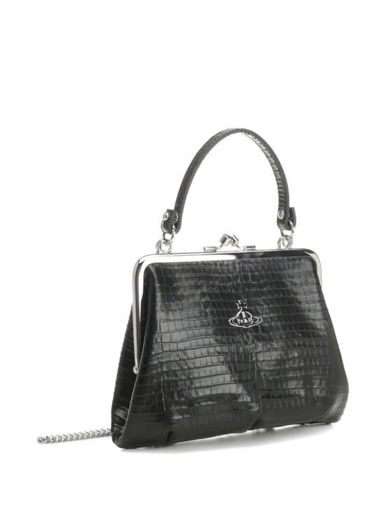 26SS 비비안웨스트우드 GRANNY FRAME, 그래니 프레임 메탈릭 숄더백 4B010006WL00C0N401 BLACK - VIVIENNE WESTWOOD