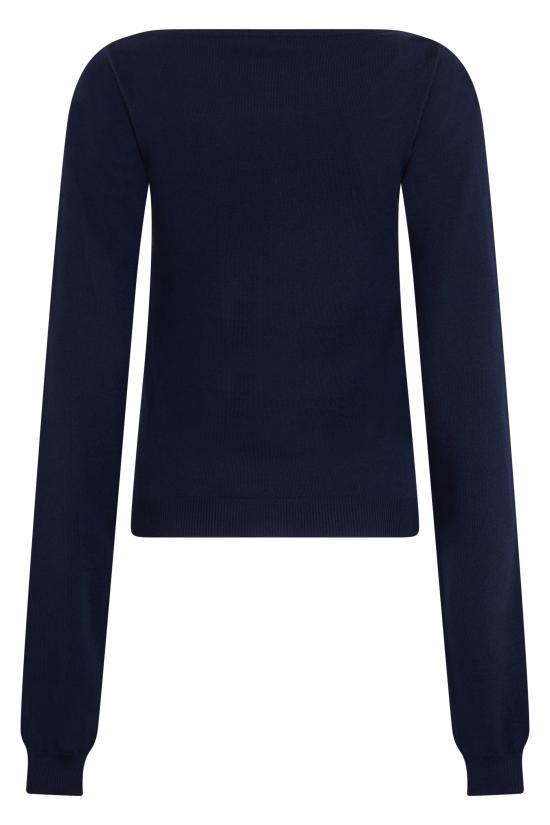 26FW 미우미우 울 보트넥 스웨터 MMLA85SOOO16WSF0008 blue - MIU MIU