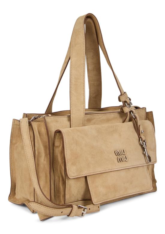 26FW 미우미우 유틸리테 스웨이드 탑 핸들 백 유틸리테 스웨이드 탑 핸들 백 5BG335VPOO2CSSF0379 Beige - MIU MIU