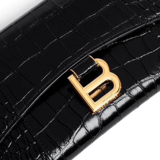 26FW 발렌시아가 아워글래스 월렛 온 체 8463432ABLU1000 black - BALENCIAGA