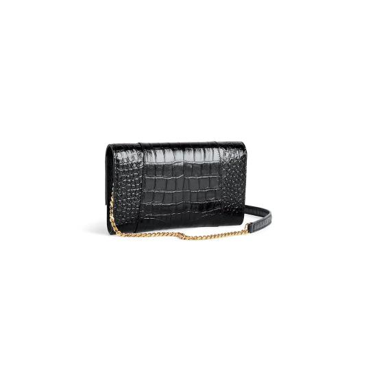 26FW 발렌시아가 아워글래스 월렛 온 체 8463432ABLU1000 black - BALENCIAGA