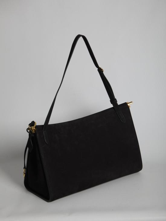 26FW 알라이아 르 클릭 포켓 35 누벅 숄더백 AA1L2038CA214 999 BLACK - ALAIA