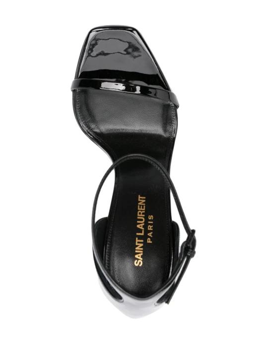 26FW 생로랑 오피움 샌들 페이턴트 5576621TV1A 1000 BLACK - SAINT LAURENT