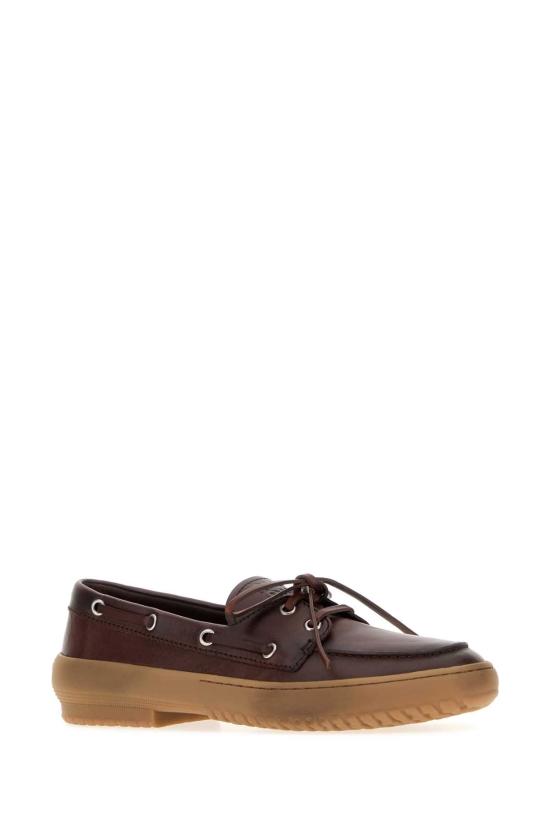 26FW 미우미우 레더 덱 슈즈 5D793EF005070 F0201 BROWN - MIU MIU