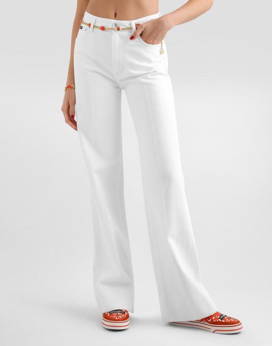 26FW 돌체앤가바나 스트레이트 팬츠 FTC79DG8PE9S9001 BLANCO - DOLCE & GABBANA