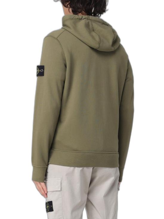 26FW 스톤 아일랜드 오가닉 코튼 플리스 레귤러 핏 후드 집업 6100061S0051V005G VERDE - STONE ISLAND
