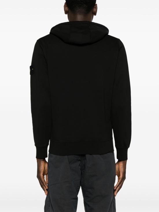 26FW 스톤 아일랜드 오가닉 코튼 플리스 레귤러 핏 후드 집업 6100061S0051V0029 NEGRO - STONE ISLAND