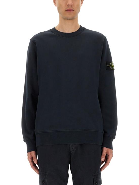 26FW 스톤 아일랜드 오가닉 코튼 플리스 레귤러 핏 크루넥 스웨트셔츠 6100060S0051V0020 AZUL MARINO - STONE ISLAND