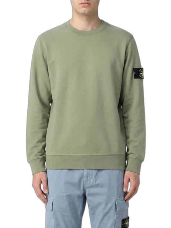 26FW 스톤 아일랜드 오가닉 코튼 플리스 레귤러 핏 크루넥 스웨트셔츠 6100060S0051V005G VERDE