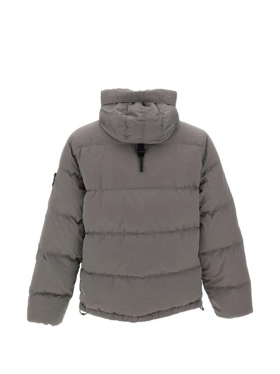26FW 스톤 아일랜드 나일론 메탈 에코닐 드로우코드 헴 후드 다운 자켓 나일론 메탈 에코닐 드로우코드 헴 후드 다운 자켓 4100019S0019V0060 GRIS - STONE ISLAND