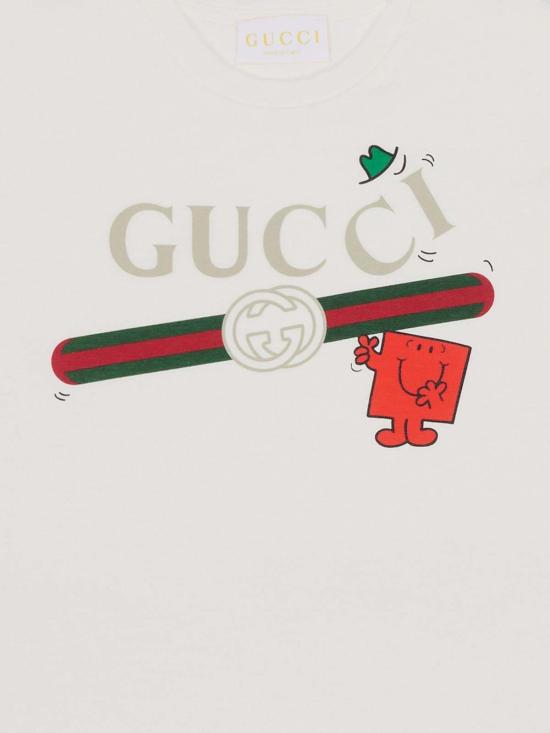  [키즈] 구찌 티셔츠 키즈 코튼 프린트 티셔츠 (화이트) - GUCCI