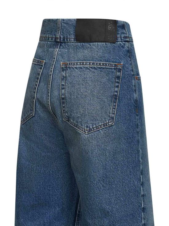  MM6 메종마르지엘라 데님 팬츠 Mm6 메종 마르지엘라 워시드 데님 스트레이트 레그 진 - MM6 MAISON MARGIELA