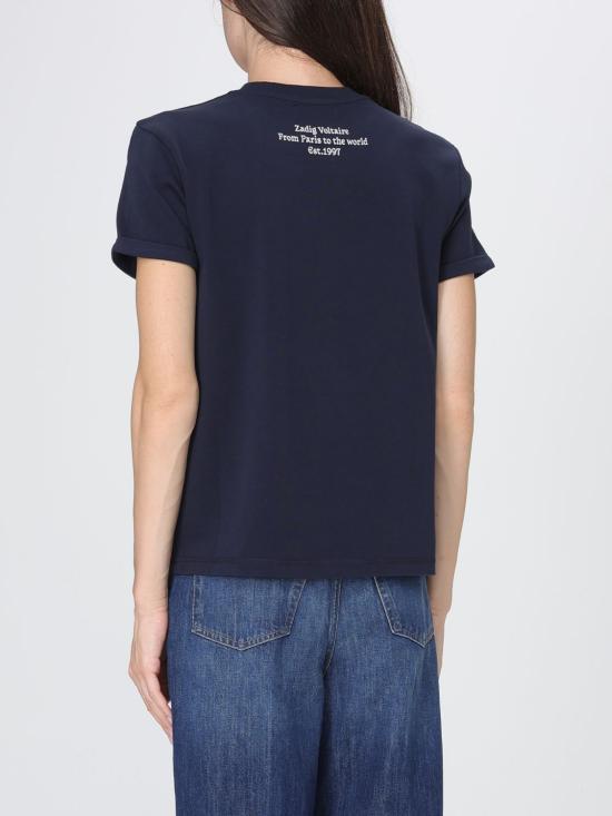 26FW 자딕앤볼테르 반팔 티셔츠 JWTS02965 404 Blue - ZADIG & VOLTAIRE