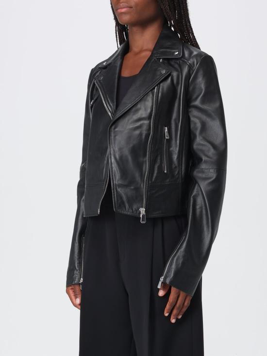 26FW 핑코 가죽 자켓 106247A3EB Z99 Black - PINKO