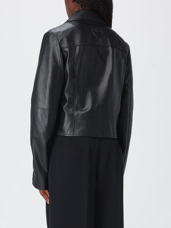 26FW 핑코 가죽 자켓 106247A3EB Z99 Black - PINKO