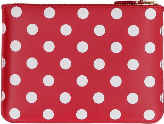  꼼데가르송 남성지갑 Comme Des Garçons 지갑 가죽 파우치 레드 - COMME DES GARCONS