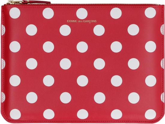  꼼데가르송 남성지갑 Comme Des Garçons 지갑 가죽 파우치 레드 - COMME DES GARCONS