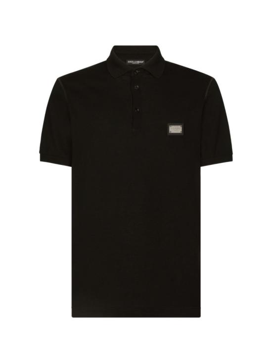 26FW 돌체앤가바나 로고 코튼 피케 폴로 셔츠 G8PL4TG7P1DN0000 Black